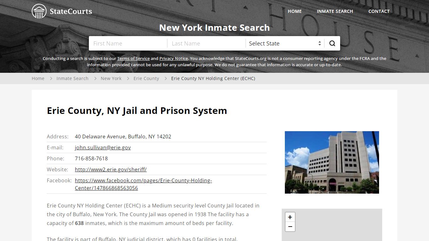 Erie County NY Holding Center (ECHC) Inmate Records Search, New York ...