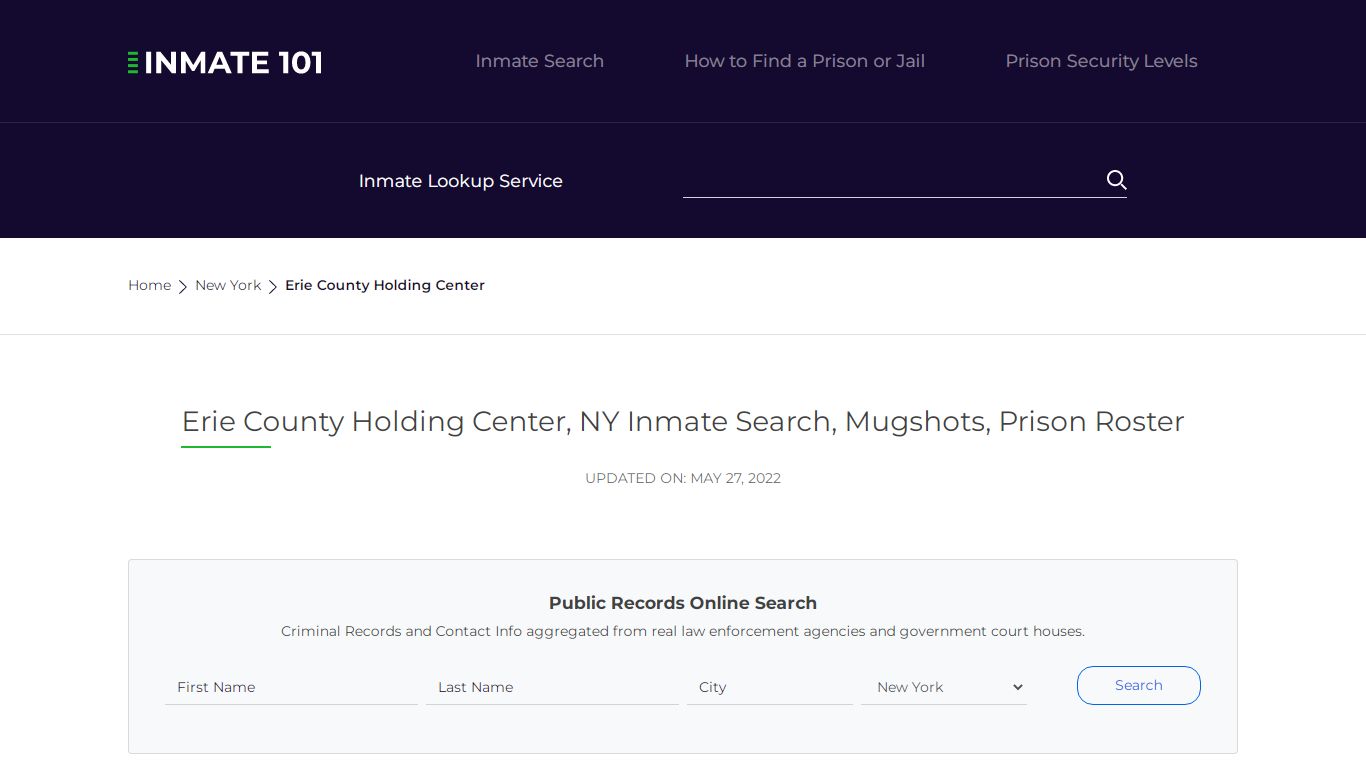 Erie County Holding Center, NY Inmate Search, Mugshots, Prison Roster ...